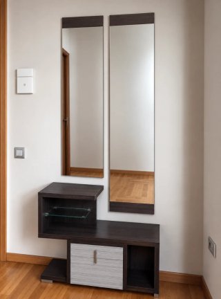 Mueble recibidor con 2 espejos