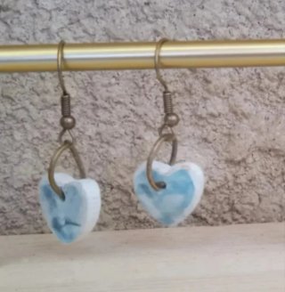 Pendientes Corazón Cerámica Hechos a Mano