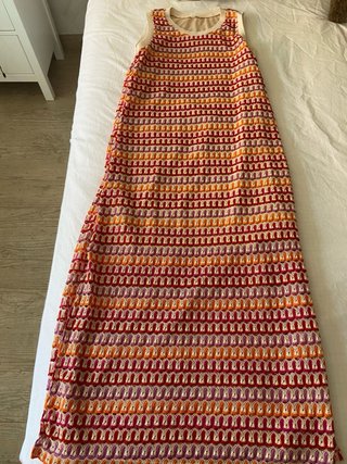 Vestido largo tejido multicolor