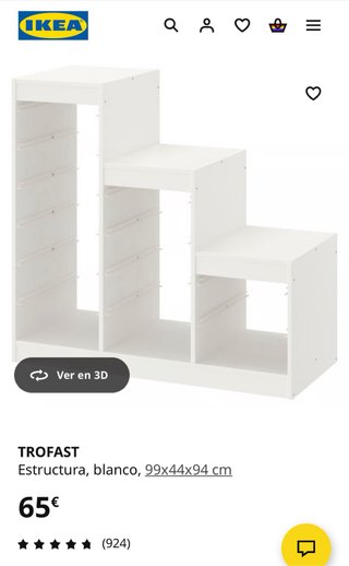 Mueble Almacenaje ikea Blanco