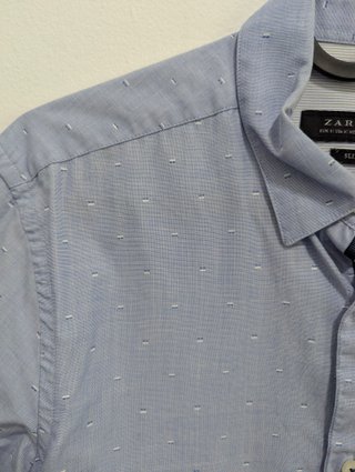 Camisa Zara Azul Estampada