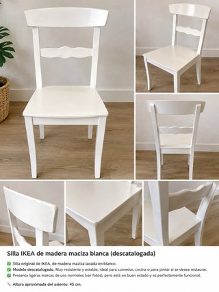 Silla madera blanca IKEA descatalogada
