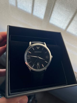 Reloj Emporio Armani Hombre Negro y Plata