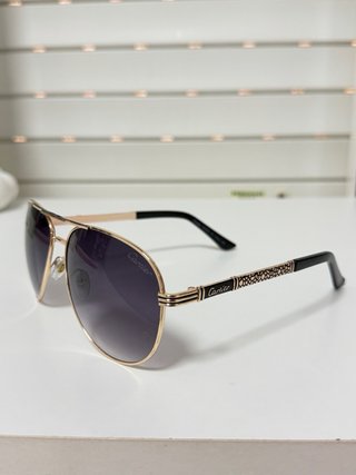 Gafas de sol Cartier Aviador Dorado y Negro