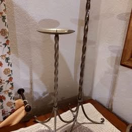 Coppia Candelabri Ferro Battuto