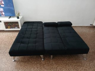 Sofá Cama Negro Terciopelo
