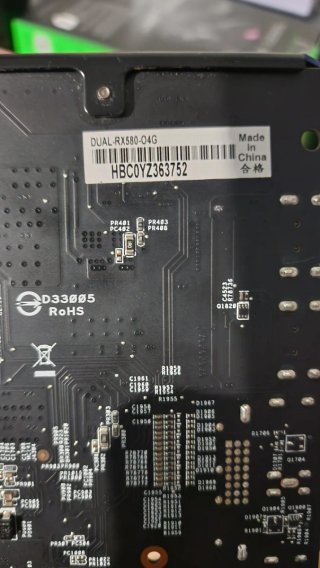 Tarjeta Gráfica Asus RX580 4GB Dañada