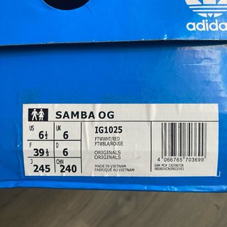 Adidas Samba OG Blancas Rojas Talla 39 Nuevas