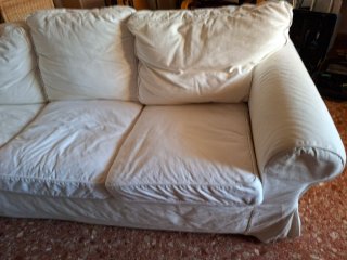 Sofá IKEA blanco de tela 3 plazas