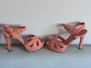 Zapatos de tacón sandalia coral
