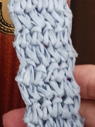 Bolso Tote nuevo rafia azul claro tejido a mano .