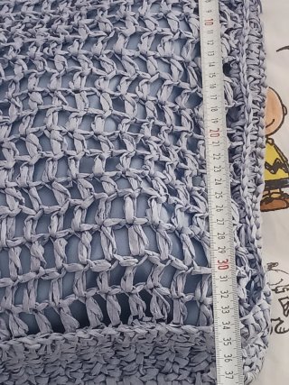Bolso Tote nuevo rafia azul claro tejido a mano .