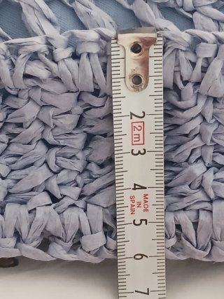 Bolso Tote nuevo rafia azul claro tejido a mano .
