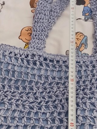 Bolso Tote nuevo rafia azul claro tejido a mano .