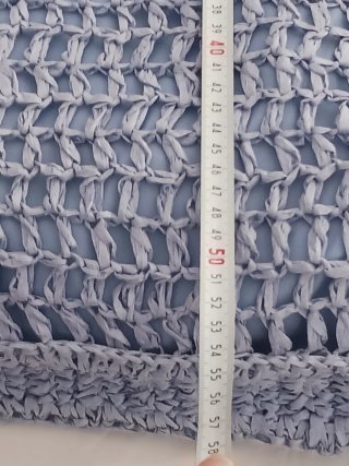 Bolso Tote nuevo rafia azul claro tejido a mano .