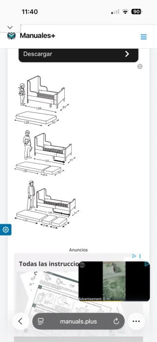 Cama juvenil extensible IKEA Busunge