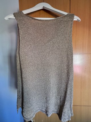 Conjunto Rebeca y Chaleco Talla S/M Dorado