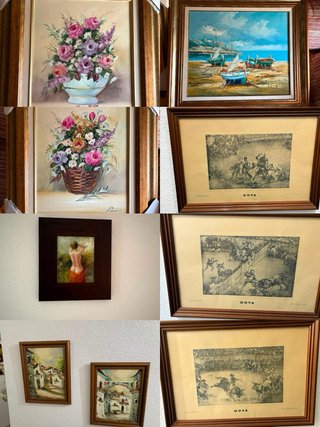 Se hacen lotes Muebles de madera marrón y dorado