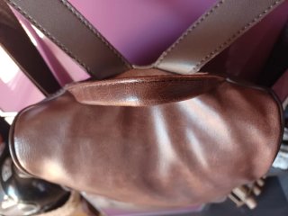 Mochila efecto piel marrón T. M - Como nueva
