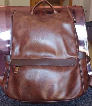 Mochila efecto piel marrón T. M - Como nueva