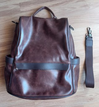 Mochila efecto piel marrón T. M - Como nueva