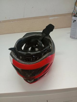 Casco de bicicleta Rockrider blanco y rojo