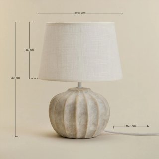 Lámpara de mesa 30 cm en cerámica y lino Yalira