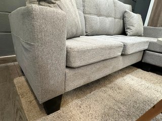 Sofa gris + Puff convertible en Chaise Longue