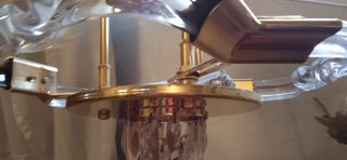 2 Lámparas de techo cristal y metal dorada