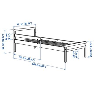 Cama infantil IKEA madera con barrera y colchon
