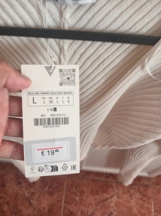 Top canalé manga larga talla L