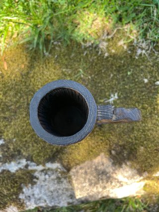 Jarra madera tallada rústica