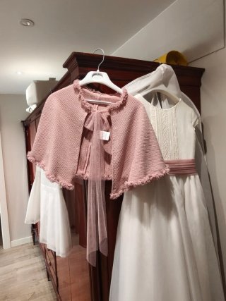 Vestido de Comunión Blanco y Rosa Talla 120