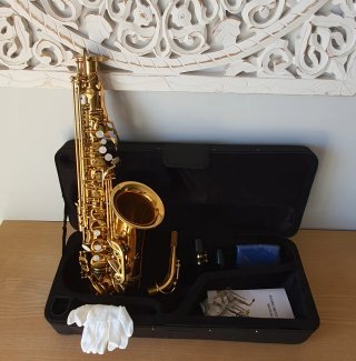 Saxofón Alto Eb Dorado + Accesorios