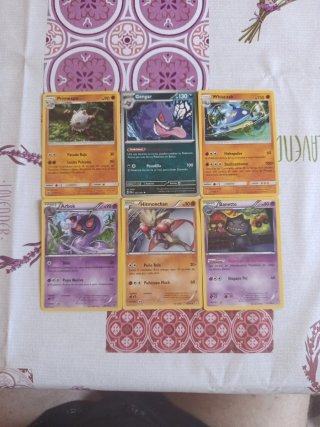 Lote 6 Cartas Pokémon Raras y Poco Común