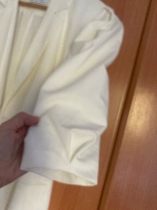 Chaqueta Larga Bershka Blanca Talla L