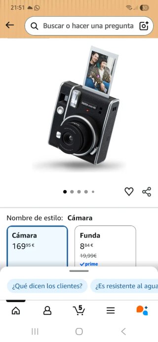 Cámara Fujifilm Instax Mini 40 Negra