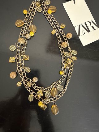 Collana Zara con perline dorate e gialle