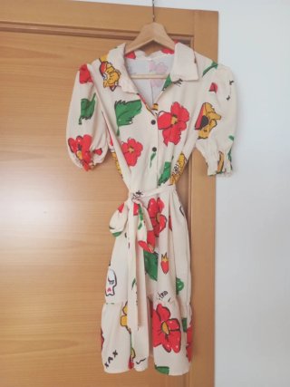 Vestido Aire Retro Estampado Flores