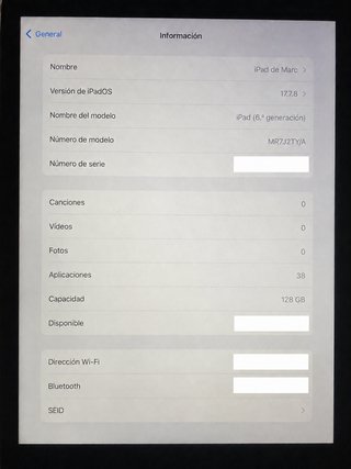 iPad 6ª Gen 9.7 128GB Plata