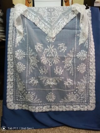 Manteletas Fallera Blanco Plata