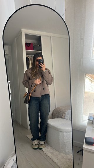 Chaqueta Zara Marrón Doble Botonadura