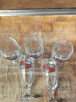 5 Bicchieri Birra Kronenbourg 0.20L Vintage