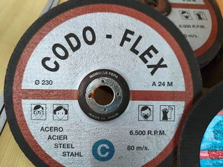 Discos de corte CODOFLEX y WURTH 230/180/125/115