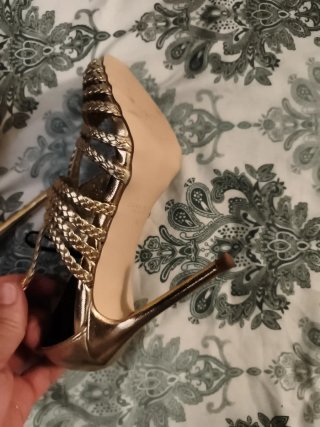 Sandalias Zara Basic Talla 36 Doradas