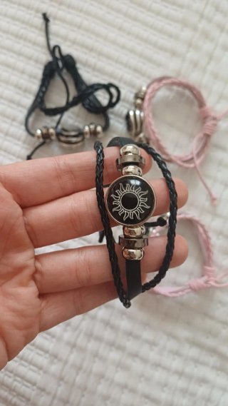 Set 4 pulseras sol y luna ajustables