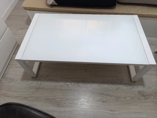 Mesa de centro cristal y metal