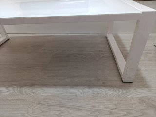Mesa de centro cristal y metal