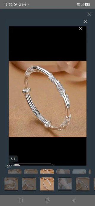 Pulsera esclava baño plata hojas