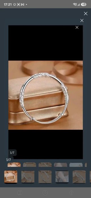 Pulsera esclava baño plata hojas